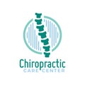 Chiropractic logo vector, spine health care medical symbol or icon, physiotherapy template Royalty Free Stock Photo