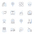 Chiropractic line icons collection. Manipulation, Spine, Adjustment, Wellness, Subluxation, Alignment, Muscles vector