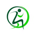 Chiropractic physiotherapy logo design. creative human spinal health care Royalty Free Stock Photo