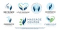 Chiropractic vector icon logo design with unique and creative style Premium Vector