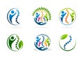 Chiropractic vector logo design set