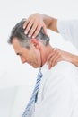 Chiropractor doing neck adjustment Royalty Free Stock Photo