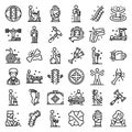 Chiropractor icons set, outline style