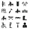 Chiropractor icons set, simple style