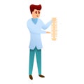 Chiropractor lesson icon, cartoon style