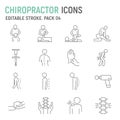 Chiropractor line icon set