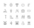 Chiropractor line icons, signs, vector set, outline illustration concept