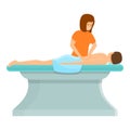 Chiropractor masseur icon, cartoon style