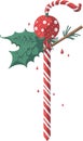 Chirstmas Candy Cane Vector Illustration