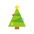 Chirstmas tree vector, Christmas related flat style icon