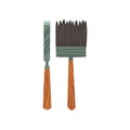 Chisel and Brush Archeology Equipment Vector Illustration