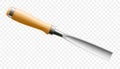 Chisel, carpentry hand tools for woodworking and wood carving. Stand for working with wood. Chisel with wooden handle isolated on