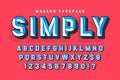 Chisel crafted display font with facets, alphabet