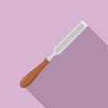 Chisel gouge icon, flat style