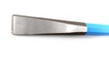 Chisel hand tool closeup isolated on white background, Heavily used stone chisel or masonry chisel