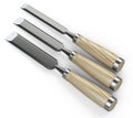Chisel hand tool set with wooden handles Royalty Free Stock Photo