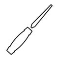 Chisel icon. Carpenter`s or joiner`s manual cutting tool for wood work Royalty Free Stock Photo