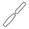 Chisel icon. Carpenter`s or joiner`s manual cutting tool for wood work. Royalty Free Stock Photo