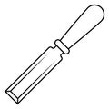 Chisel icon working tool, carpenter chisel tool for wood working Royalty Free Stock Photo