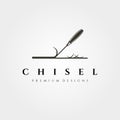 Chisel logo vector symbol for woodwork carpentry illustration design