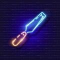 Chisel neon icon. Vector illustration for design. Repair tool glowing sign. Construction tools concept Royalty Free Stock Photo
