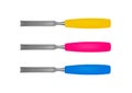 The chisel is semicircular on a tree.Chisel in the vector on a white background.
