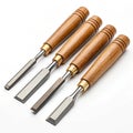 Chisel tools with ergonomic wooden handles Royalty Free Stock Photo