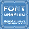 Chiseled Alphabet Vector Font. Typographic design set . Royalty Free Stock Photo