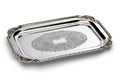 Chiseled rectangular tray of silver plate