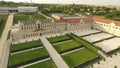 CHISINAU, MOLDOVA - APRIL 19, 2019: Aerial view of Orthodox cathedral, Peacekeepers bridge, a new park, in Bendery city