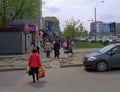 Chisinau, Moldova - April 21 2019. Crowded pedestrian street downtown