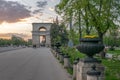 CHISINAU, MOLDOVA - APRIL 19, 2018: The Triumphal Arch in Chisinau, Republic of Moldova
