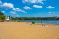 Chisinau, Moldova, August 23, 2023: Beach at Valea Morilor park Royalty Free Stock Photo