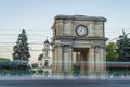 CHISINAU, MOLDOVA - august 20, 2022: Triumphal Arch sunset beautiful light monument national square Victory European Capital