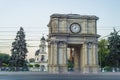 CHISINAU, MOLDOVA - august 20, 2022: Triumphal Arch sunset beautiful light monument national square Victory European Capital