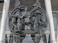 CHISINAU, MOLDOVA - 3 JANUARY, 2017: The soviet type of sign at the entrance at the Circus building of Chisinau, now an abandoned