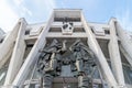 CHISINAU, MOLDOVA - 3 JANUARY, 2017: The soviet type of sign at the entrance at the Circus building of Chisinau, now an abandoned