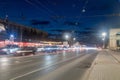 Street in city center of Chisinau at night