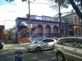 Chisinau, Moldova - September 25, 2019: Old one-story building of the purple center in Chisinau.