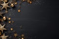 Chistmas ornaments on wooden background with copy space for text, Invitation card template, AI generated, generative AI