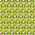 chistmas seamless pattern with cute penguin