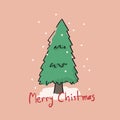 Chistmas tree.Snow Winter Background. Vector illustration