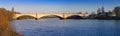 Panorama of Chiswick Bridge, over the River Thames, London, UK