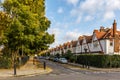 Chiswick suburb street in autumn, London Royalty Free Stock Photo