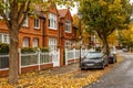 Chiswick suburb street in autumn, London Royalty Free Stock Photo