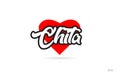 chita city design typography with red heart icon logo