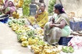 Local outdoor vegetable market in Chitambaram