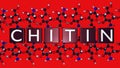 Chitin molecules with chitin letters on the dice