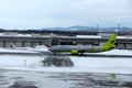 Chitose airport on a snowy day Sapporo