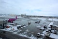 Chitose airport on a snowy day Sapporo